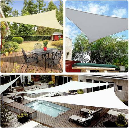 NEW 16'x16'x16' Sun Shade Sail Triangle Canopy Water Resistant & UV - $28 (san jose east)63471435927937123