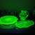 Three Pieces of Uranium Glass - Plate - Pitcher  - Tray 1 thumbnail