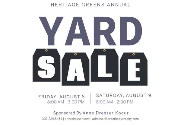 ANNUAL HERITAGE GREENS GARAGE SALE 1