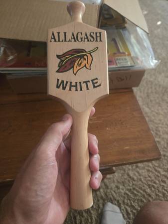 Wooden alligash white beer tap 1