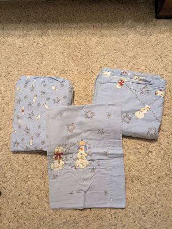 Full size flannel bedding set - snowmen 1