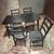 Dining Set, Table (56" x 31") and 4 chairs, Solid wood, black 4 thumbnail