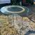 West Elm Glass & Wicker Side Table 1 thumbnail