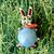 Vintage Large Gold Tone Blue Jelly Belly Rabbit Pin 1 thumbnail