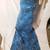 Kay Unger Blue Sequin Gown 1 thumbnail