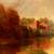 1901 Antique Painting On Canvas signed Wright Landscape Castle River 3 thumbnail
