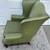 Chippendale Style Green Leather Wingback Chair 2 thumbnail