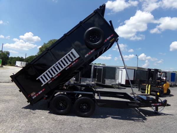 7 X 14 DUMP TRAILER 4' SIDES SPREADER GATE TARP  SPARE RAMPS 14K 2025 1