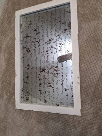 Rustic Distressed Mirror w Handwriting 1