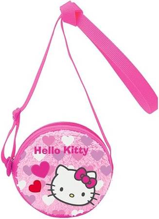 Hello Kitty Round Shoulder Pouch / Bag : Pink Boa 1