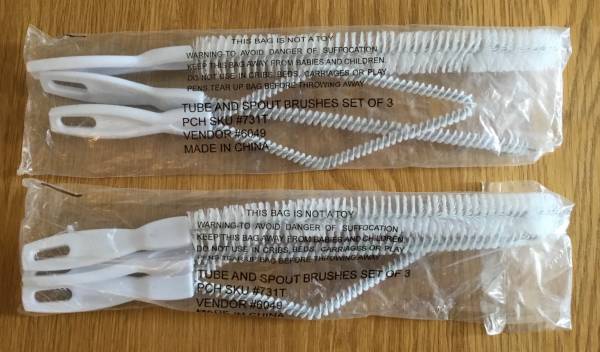 Brushes for Tubes and Spouts - Set of 3 1