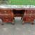 FANCY HAND-CARVED MAHOGANY VANITY & PAIR CHERRY ROCOCO BEDSIDE TABLES 5 thumbnail