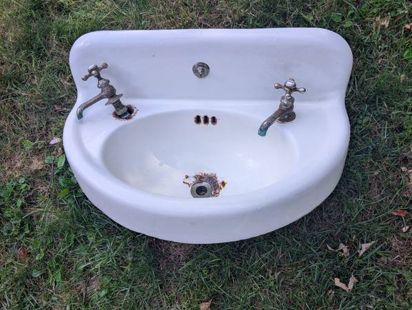 Antique Vintage Cast iron bathroom sink 1