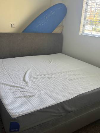 King Size Nectar Memory Foam Mattress With Bed Frame 1