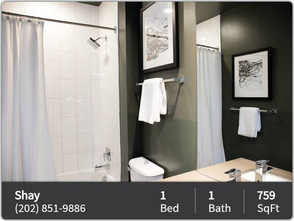 $2,240 / 1br - 759ft2 - 1 Bed / 1 Bath available at The Shay. Pets Welcome! (Washington - Shaw -  D.C.)63916758781698121