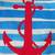 Nautical Canvas Tote Boat Beach Bag, Blue, Red Anchor  15" x 14" 3 thumbnail