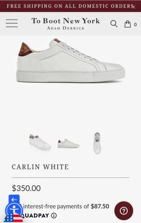 To Boot New York Men's Carlin White Sneakers - US Size 11 1