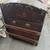 Aug 19 steamer trunk camelback round top wood leather 1800 s 1900s ? 3 thumbnail