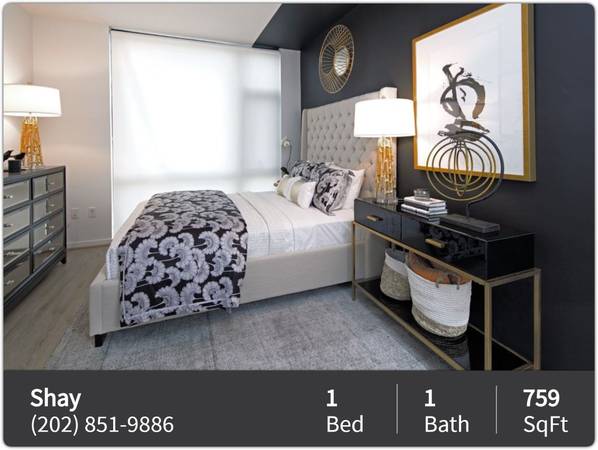 $2,180 / 1br - 759ft2 - 759 sqft 1 bed, 1 bath at The Shay! Convenient W/D included! (Washington - Shaw -  D.C.)64040196230145121
