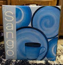 Sango Nova Blue Stoneware 5 Pc Completer Set Dishes Platter/Bowl 1