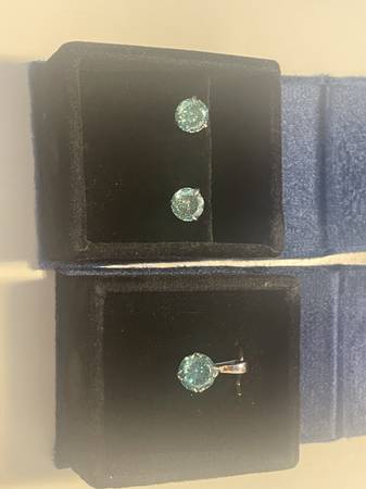 4 ct green blue mossainite diamond brand new pendant - custom made - $489 (san bruno)63471232230273123