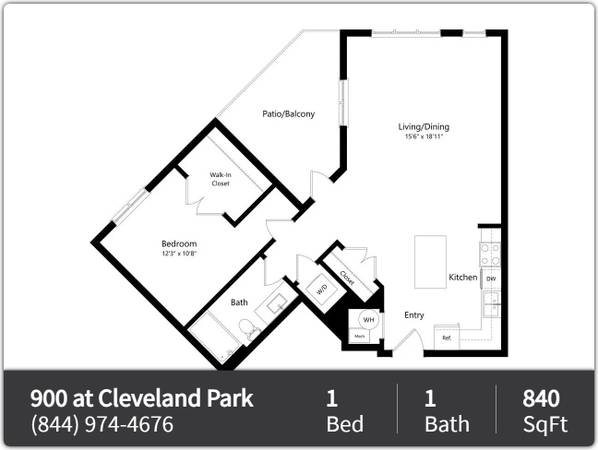 $1,232 / 1br - 840ft2 - Premium Luxury 840 Sq Ft, 1 Bed / 1 Bath in Nashville (Nashville - RiverNorth)63680193590529120