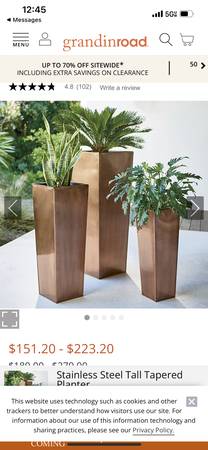 Stainless Steel Tall Planters 1