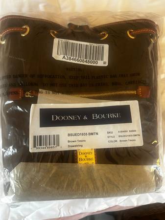 New Downey & Burke Brown Drawstring Bag 1
