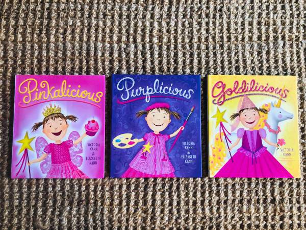 Hard Cover Book Lot - Pinkalicious, Purplicious, Goldilicious -ALL NEW 1