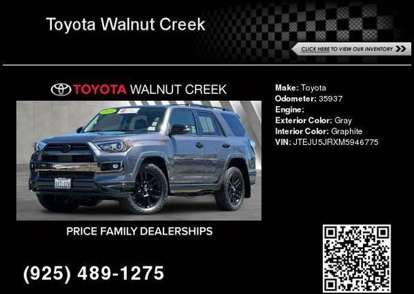 2021 Toyota 4Runner Nightshade - $44,900 (ToyotaWalnutCreek.com, CA)63469742574083120