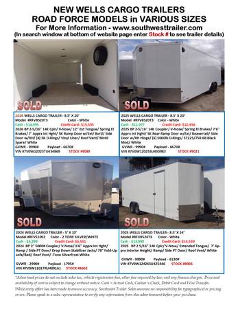 WELLS CARGO-ROADFORCE MODELS @ SOUTHWEST TRAILER SALES (760) 788-8900 1