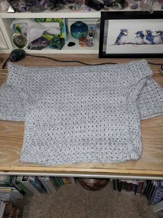 Soft Gray and White variegated Ladies Vest - 20" across - Handmade Crocheted - $30 (Columbia)63471026272515124