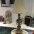 Very Nice Vintage Brass And Crystal Lamp With Shade 7 thumbnail