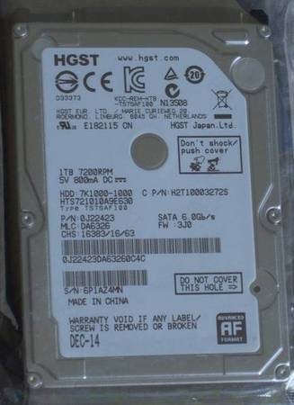 Hitachi 250GB SATA laptop 2.5" hard drive pc macbook pro 1