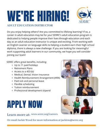 Make a Difference as an Adult Education Instructor with SERRC! 1