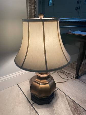 Brass Table Lamp With White Lampshade-Vintage - $25 (Columbia, MO)63471025826049122
