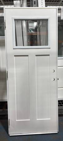 New 32" Craftsman Clear RH Outswing Fiberglass Exterior Entry Door 1