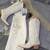 White cotton expanded dress with long sleeve mesh . Size Large 1 thumbnail