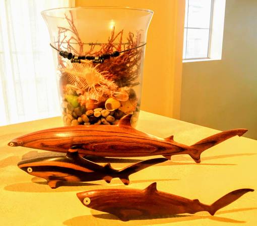 3 Wood Fishes decoration 1