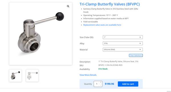 Tri-Clamp Butterfly Valves (BFVPC) 1