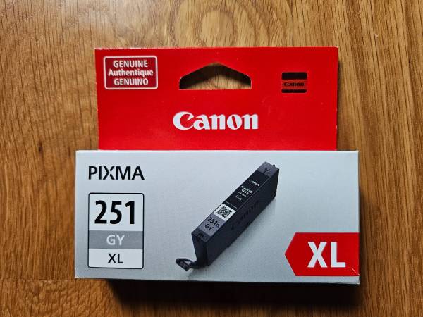 Brand new sealed Canon 251 ink cartridge XL Gray 1
