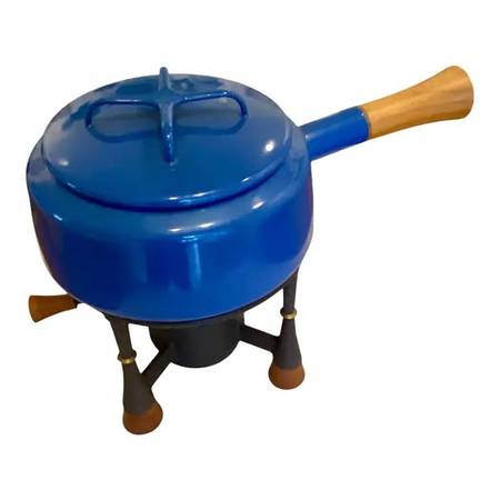 Mid-Century Modern Dansk Kobenstyle Blue Fondue Set Jens
