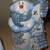 Hand made lighted ceramic snowman with trees 2 thumbnail