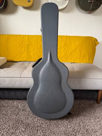 Grey acoustic guitar case 1