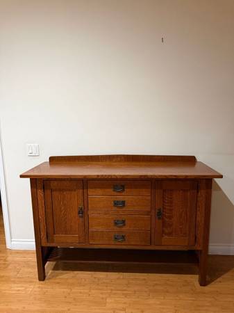 Solid Wood Sideboard with Four Drawers and Two Cabinets 1
