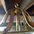 Brass Hanging 12 Light Etched Glass Chandelier > Excellent Condition 5 thumbnail