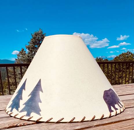 Lamp shade, rustic mountain style 1