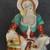 VTG COMPLETE half doll figurine, lady with Blue ruffled dress & Flower 9 thumbnail