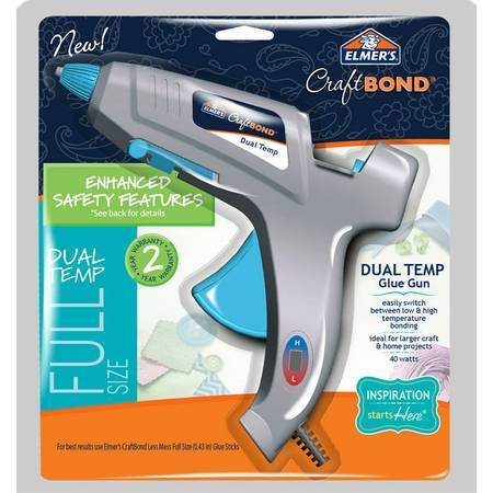 New Elmer's Enhanced Safety Hot Glue Gun, Dual Temp, Full Size, 40W 1