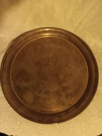 Solid Brass Serving Tray 15.5 inch circle 1